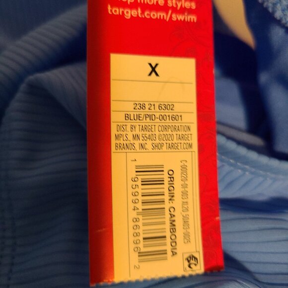 BEACHBABE STYLE- XHILARATION PLUS RIBBED HIGH-WAIST & LEG BIKINI BOTTOM/BLUE - Picture 8 of 8